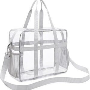 Clear Tote Bag Heavy Duty Transparent Stadium Approved Crossbody Purse